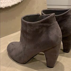 Bamboo Gray Brushed suede booties